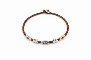 Handmade Rope Silver Bracelet in Brown